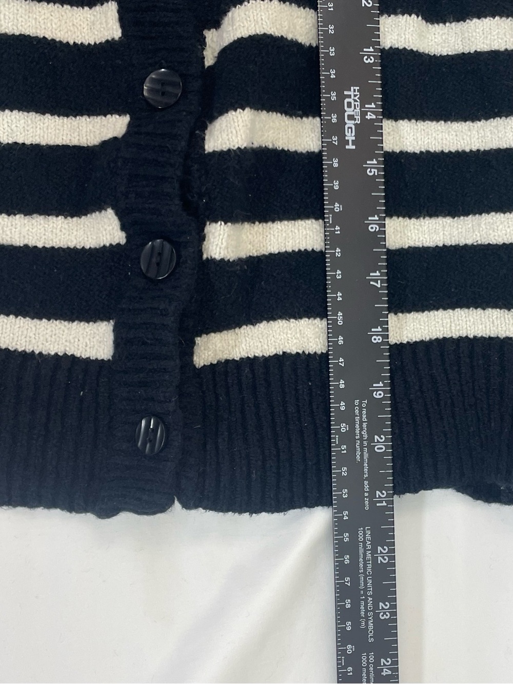 Abercrombie & Fitch Black & White Striped Button-Front Cardigan Women’s Size S - Picture 6 of 7